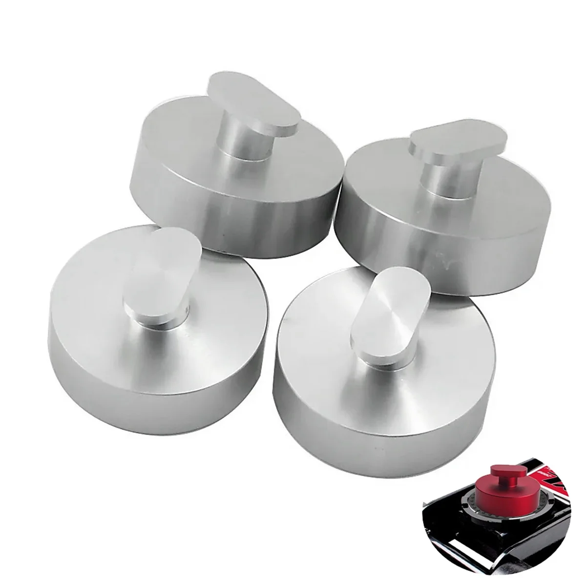 Auto 4 Pack Silver Billet Aluminum Jack Pad Jack for Corvette C5 C6 Z06 Corvette Parts