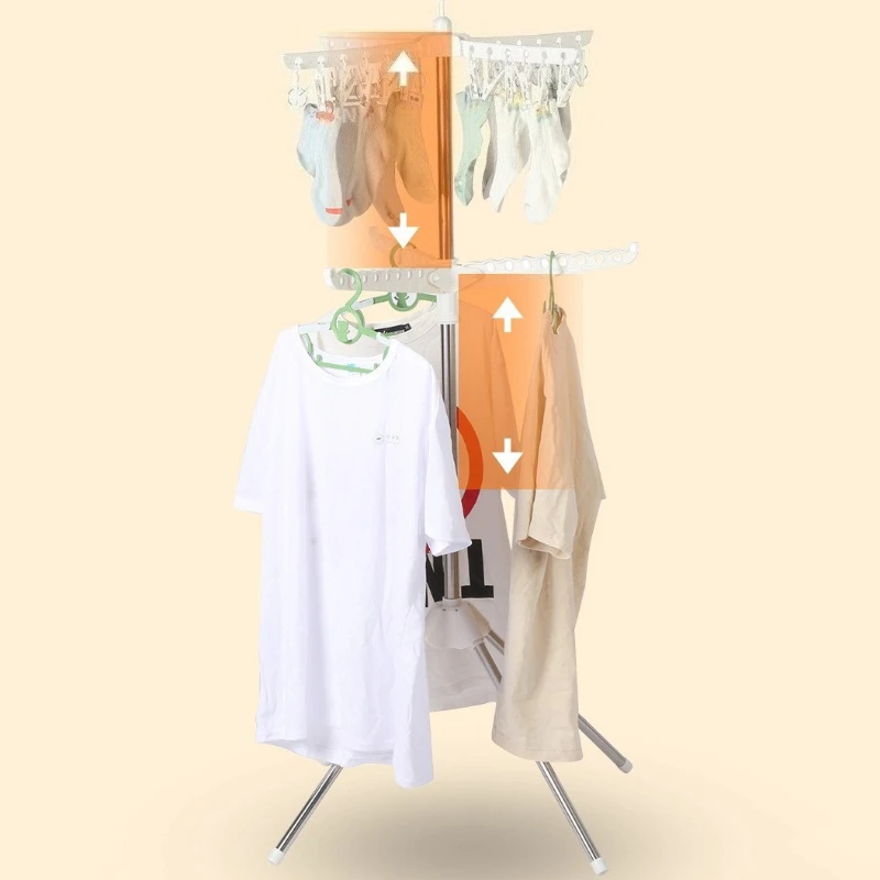 Retractable Drying Rack with Clip Folding Portable Space Saving Clothes Horse Floor Balcony Clothes Hanger Home Storage Rack