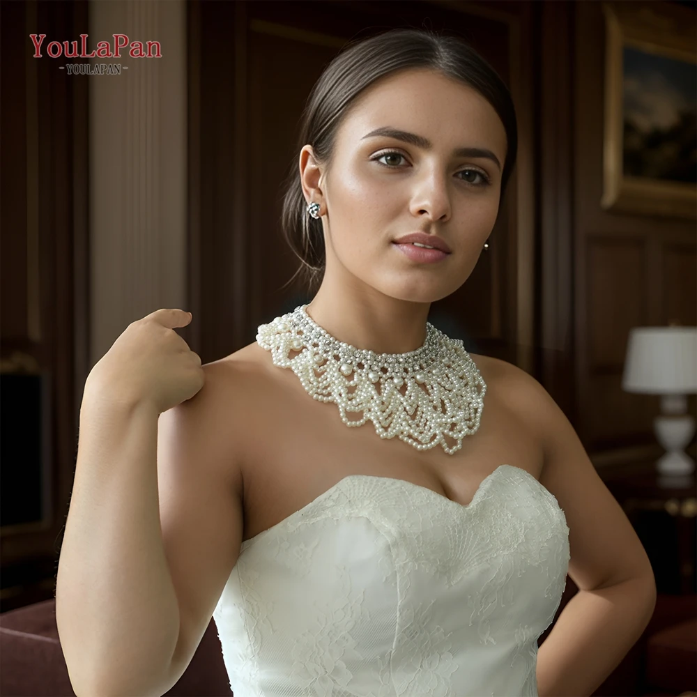 Youlapan Fashion Necklaces Pearl Women Layered Choker Luxury DIY Handmade Pearls Body Chains Beaded Bride Shoulder Cover VG05