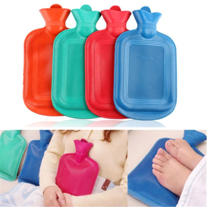 Portable Rubber Winter Warm Heat Reusable Thick Hot Water Bottles Hand Warmer Girls Pocket Hand Warmer Mixed Color