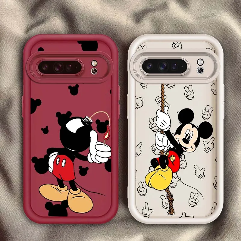 

Disney Comic Mickey Cute Phone Case For Google Pixel 9 8A 8 7 7A Pro XL 5G Eye Ladder Soft TPU Shockproof Cover