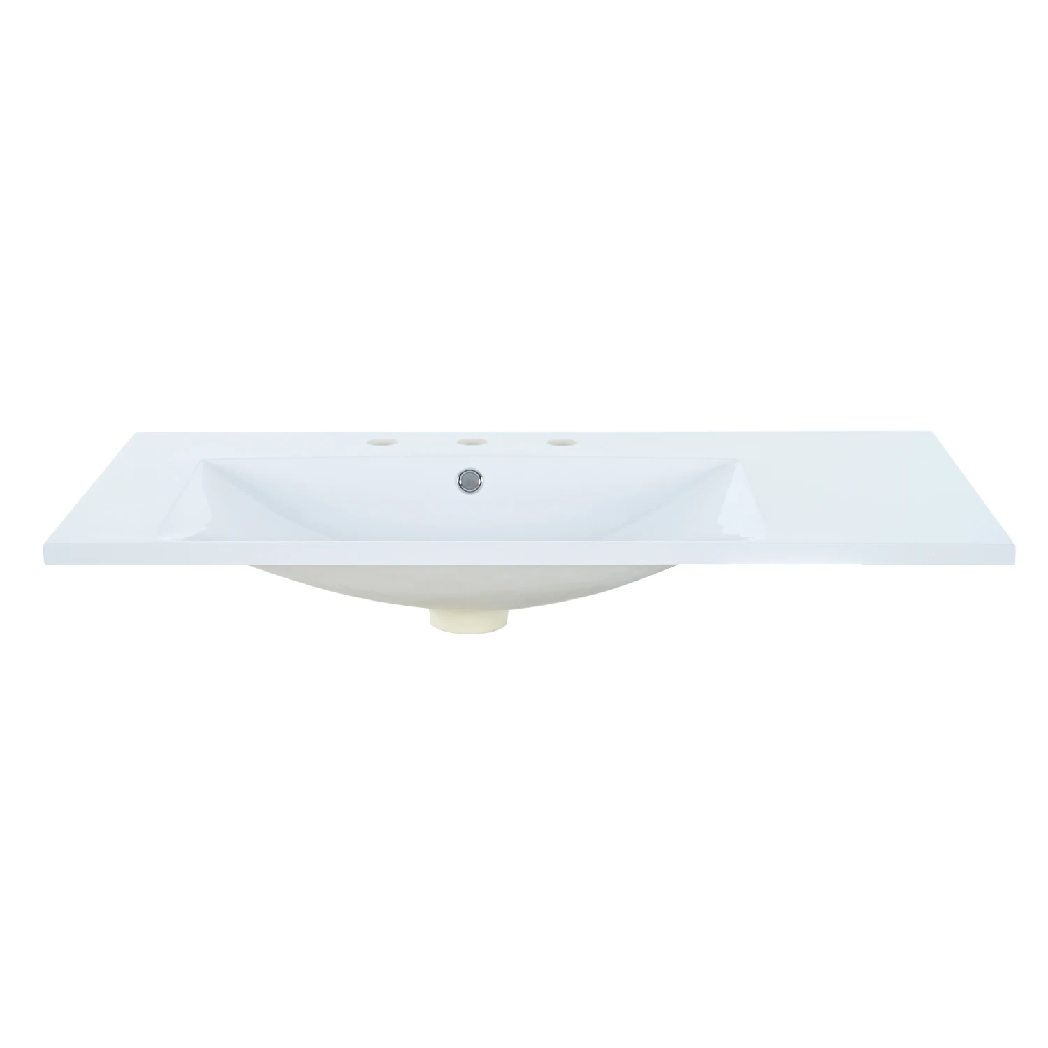 

36" Single Bathroom Vanity Top with Left Offset Sink and 3 Faucet Holes - Resin