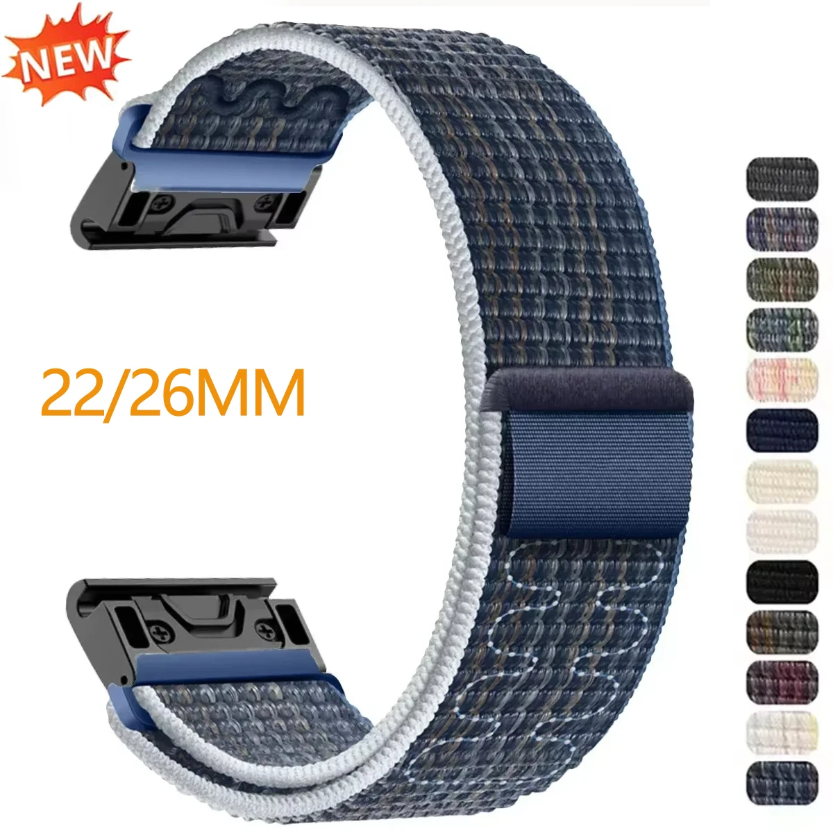 2026 22/26mm Nylon Quick Fit Armband für Garmin Fenix 8 7X 7 Pro Fenix 6X 6 5X 5Plus Tactix 7 Forerunner 965 955 Enduro Loop Band