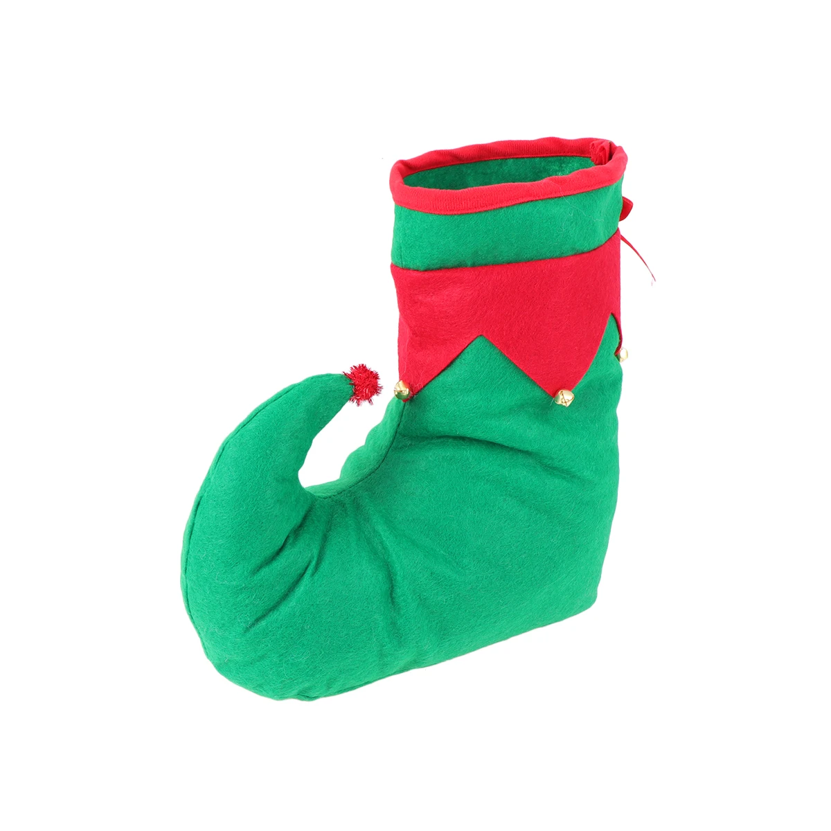 

1pc Elf Slippers Red Green Clown Shoe Novelty Christmas Shoes Bells Fun Accessories Adults Kids Size Fits Elf Shoes All