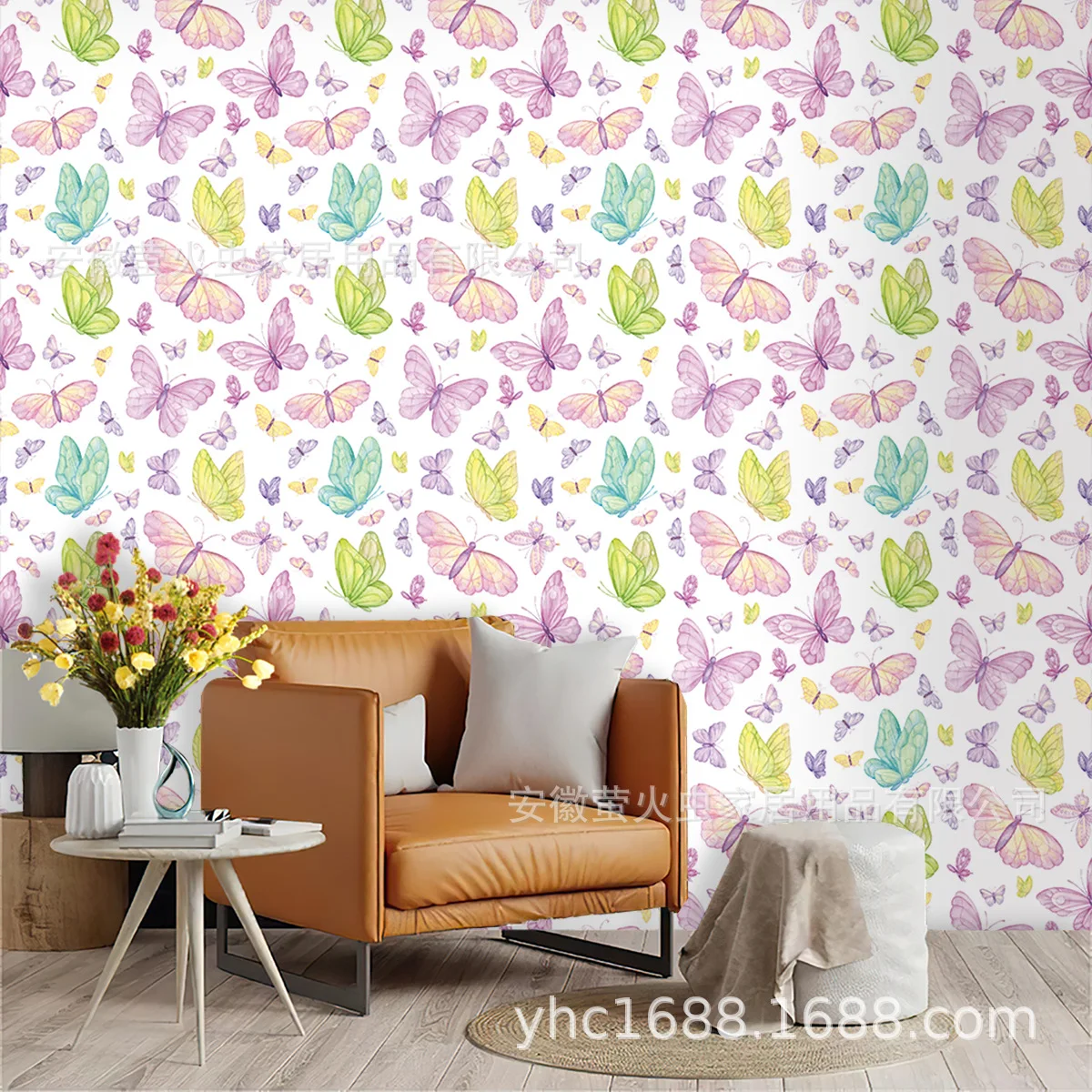 Multicolor Butterfly Wallpaper for Girls Bedroom Wall Kids Room Stick and Peel Self Adhesive Wallpaper Shelf Cabinets Decor