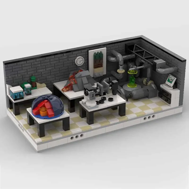 Laboratory Scene Model Moc Building Bricks Science Lab Set Pack Technology Modular Blocks Gifts Christmas Toys DIY Sets Assembly