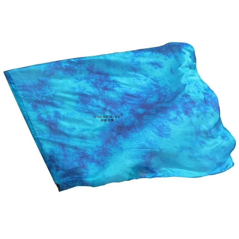 Women's Worship Flags 100% Silk Rectangle Veil Flag Scarf With Ribbon For Belly Dance Outdoor Dance Performance Dance Props
