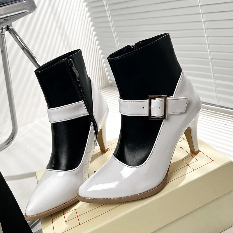 Women's Western Cowboy Boots Autumn New Women's Shoes retro Travel Pointed Toe Broken Boots Sleeve Slim Brushed Boots Extra Large Size 47 Size 11 13 Women's Shoes