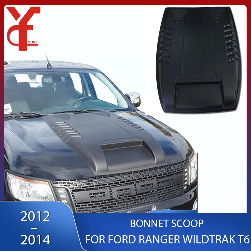 Front Bonnet Scoop Hood Cover ABS Car Accessories For Ford Ranger T6 2012 2013 2014 Wildtrak T6