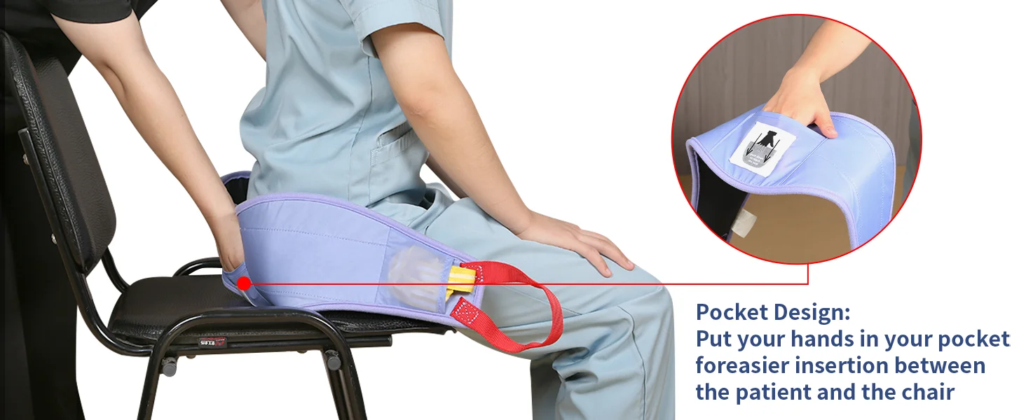 Ehucon Manual Transfer Sling Easy Lifting Belt für ältere Menschen, behinderte Menschen mit Griffen, bewegt sich vom Bett, Rollstuhl-Umzugspflegeprodukte – Detail 4