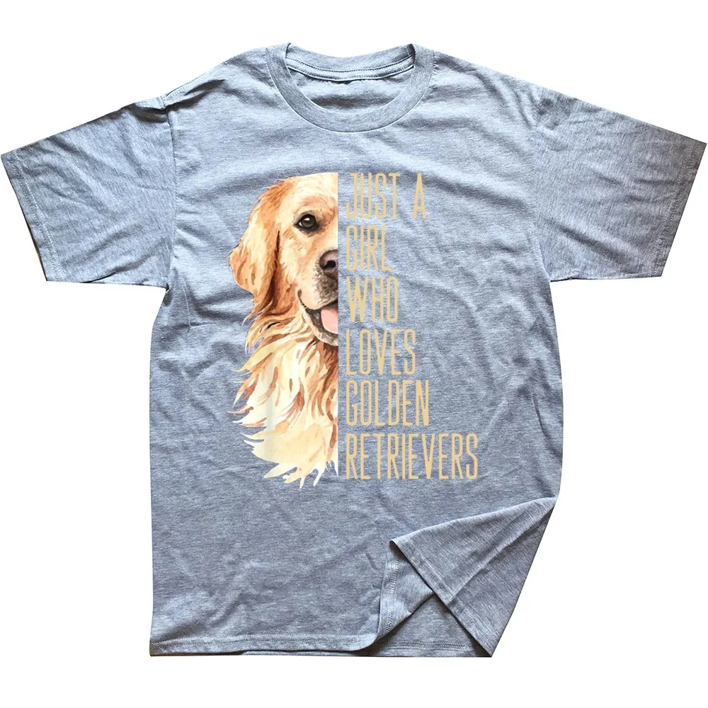 Just A Boy Who Likes Gold Cute Golden Retrievers Graphic Cotton Street Clothing Short Sleeve Birthday Gift Summer Men\'s T-shirt