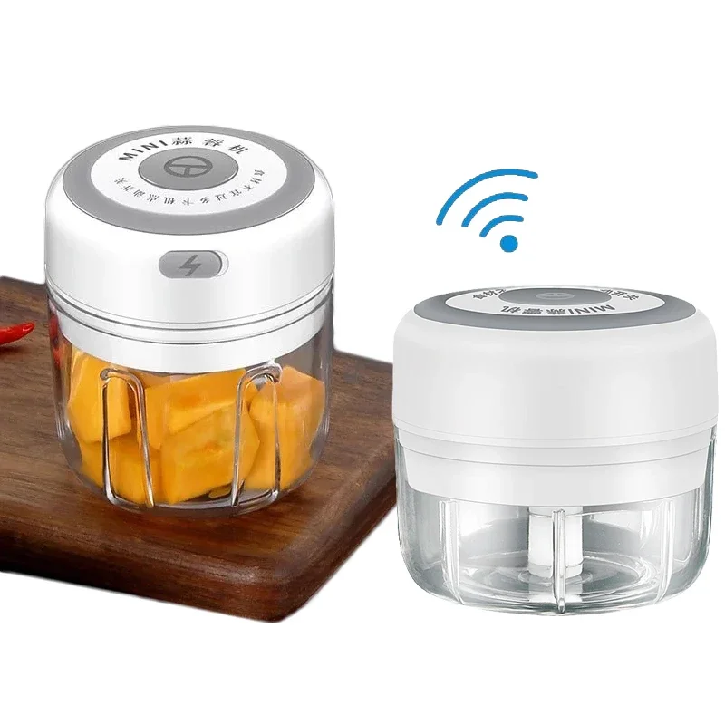 

Mini Electric Garlic Chopper Usb 100/250ML Meat Onion Garlic Vegetable Chili Mincer Rechargeable Portable Masher Press