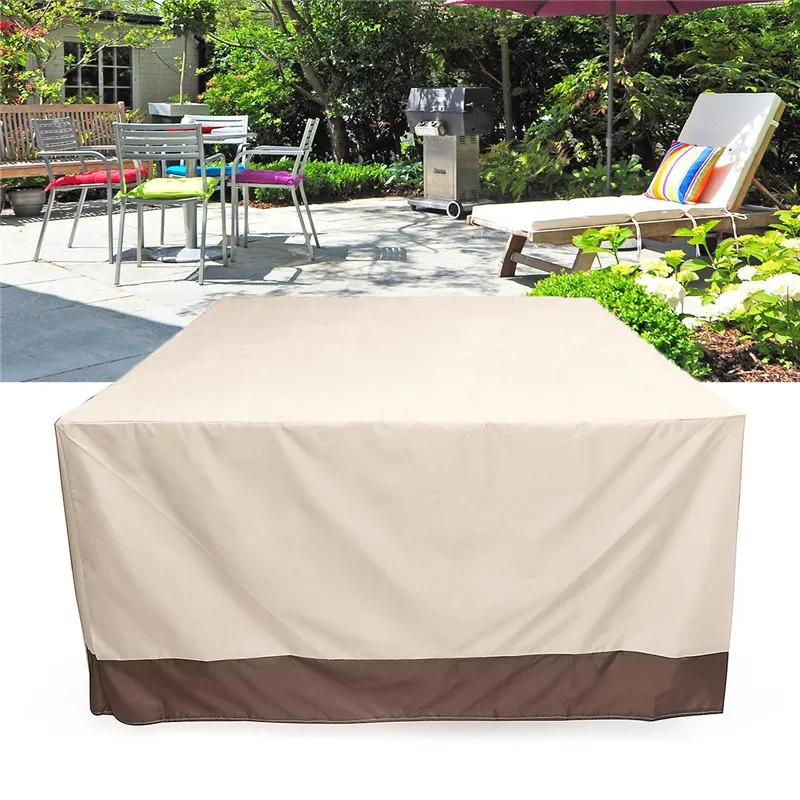 Beige 210D Waterproof Cover Outdoor Garden Patio Furniture Cover Chair Sofa Table Dustproof Cover Rain Snow Protective Cover