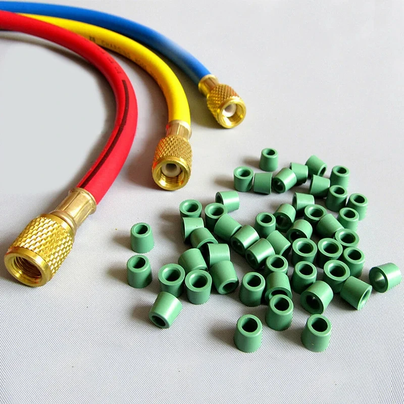 100/50PCS Rubber Gasket Air Conditioning 1/4'' Charging Hose Valve Gasket Manifold Repair Seal Kit Replacement Car Accessories