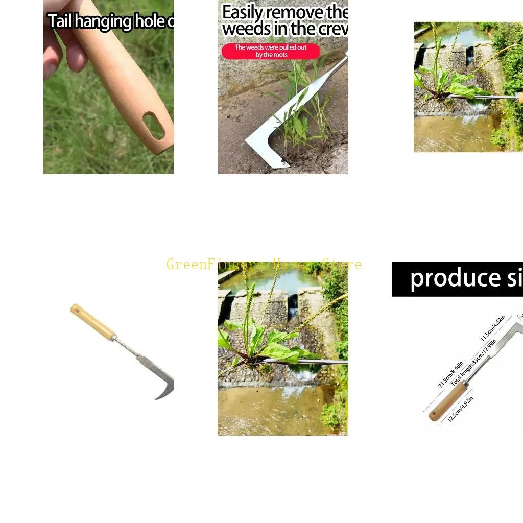 F68D Heavy Duty Steel Garden Hoe Manual Weeder With Beechwood Handle  Root Remover For Efficient Soil Cultivation for Farms