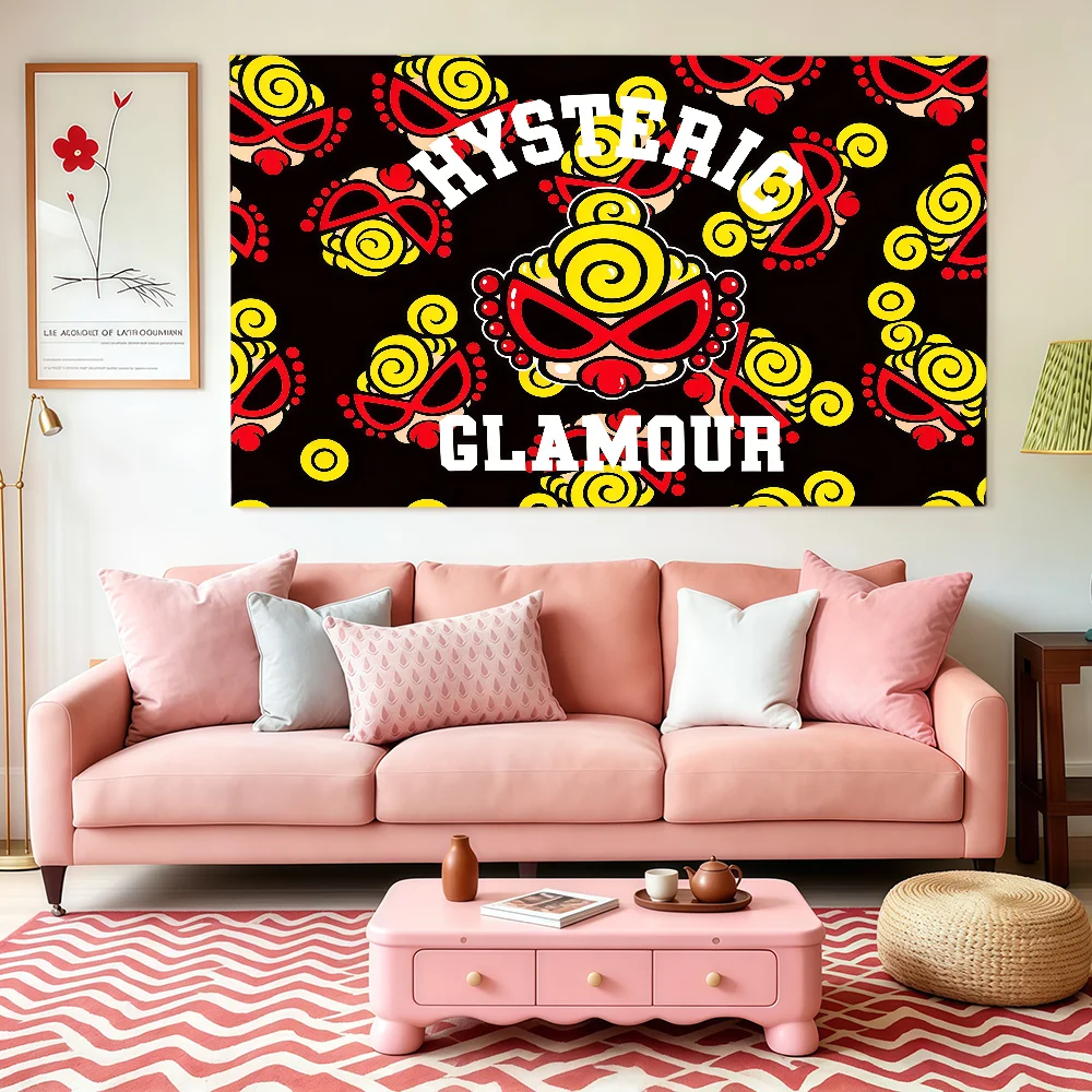 Fashion H-Hysteric Brand M-Mini-S flag  Club Interior Wall Creative Pattern Living Room Wall Art Party Outdoor Decor