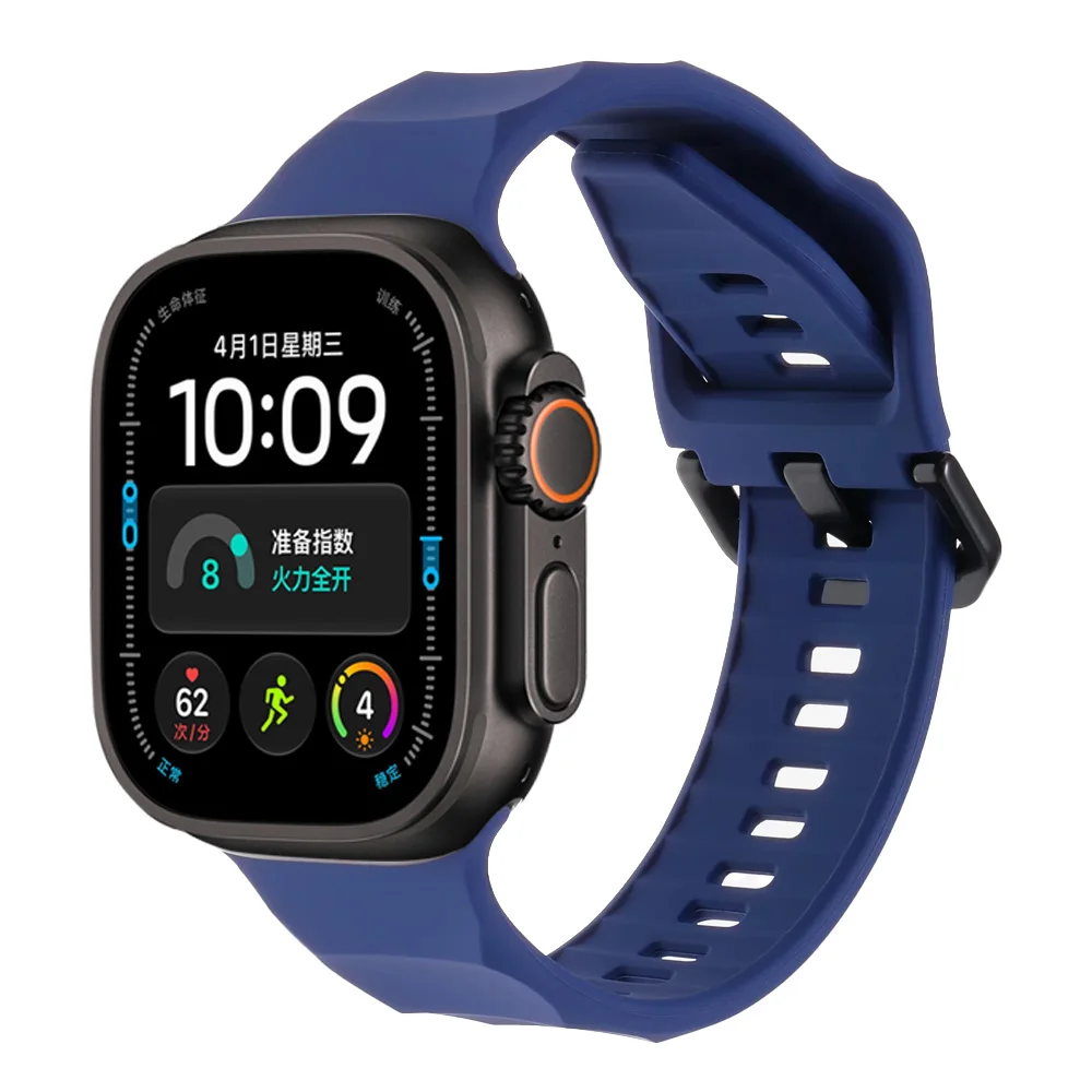 Silicone Strap For Apple Watch Ultra 4 3 49mm 12 11 10 46mm 9 8 7 45mm Sport Bracelet Series 6 5 4 SE 44mm Smart Watch Wristband