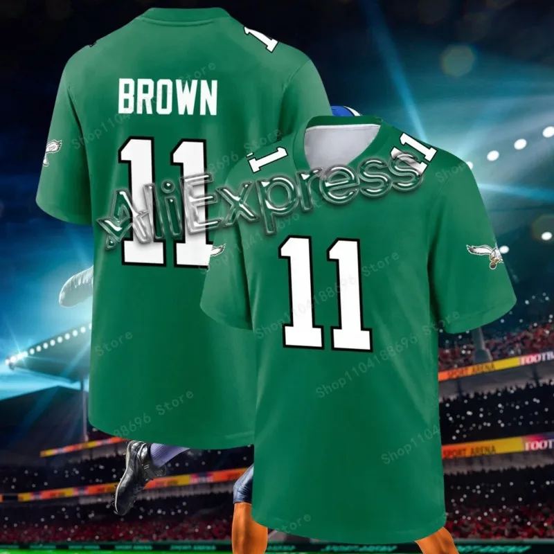 Jersey T-Shirt Boy/Men Football Sports Short Sleeve Jersey Tshirt Philadelphia Eagles Alternate Custom Game Jersey - Kelly Green