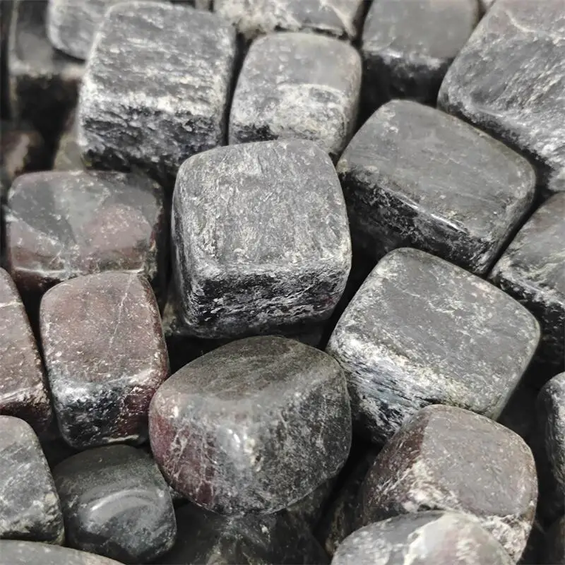 500G Natural Garnet Cube Freeform Carving Reiki Healing Fengshui Stone Holiday Crafts Gift