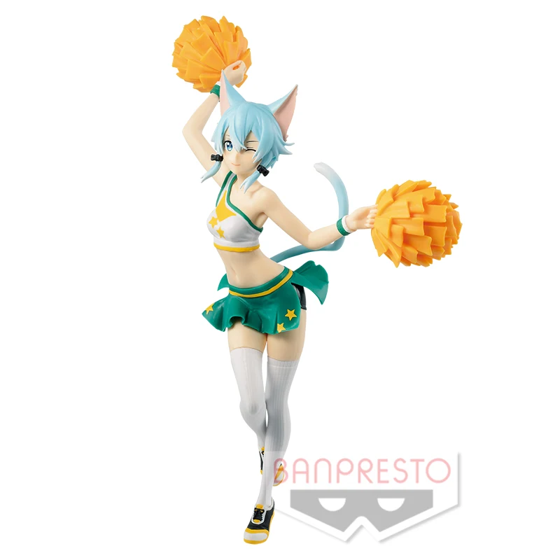 Original BANDAI EXQ SWORD ART ONLINE：Memory Defrag Asada Shino Cheerleading Team PVC Action Figure Collectible Model Toys