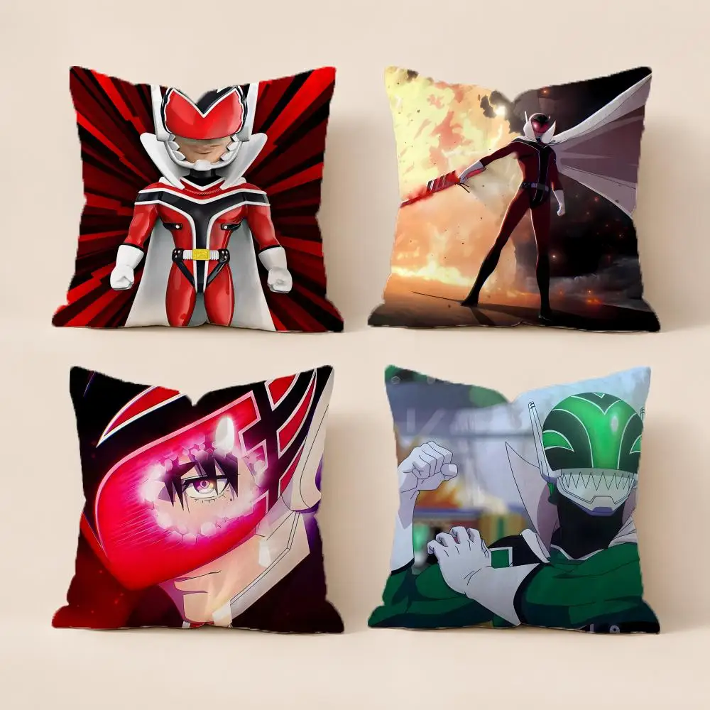 Anime GGo! Go! Loser Ranger! 2ed Cushion Cover Washable Soft Thick Cushion Cover Decorative Pillowcase for Sofa Living Room Home