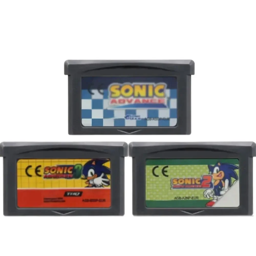 GBA لعبة خرطوشة 32 بت لعبة فيديو وحدة التحكم بطاقة سونيك سلسلة سونيك أدفانس 1-3 القنفذ نشأة الولايات المتحدة الأمريكية إصدار EUR