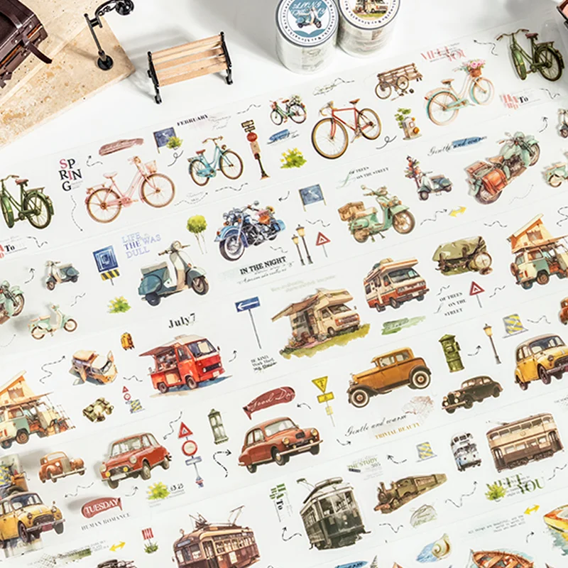 Taśma PET Mr.Paper 200cm z serii Journey, oryginalna, do dziennika, notatnika, pamiętnika, ramki na zdjęcia, kalendarza, dekoracji, rękodzieła DIY, taśma washi