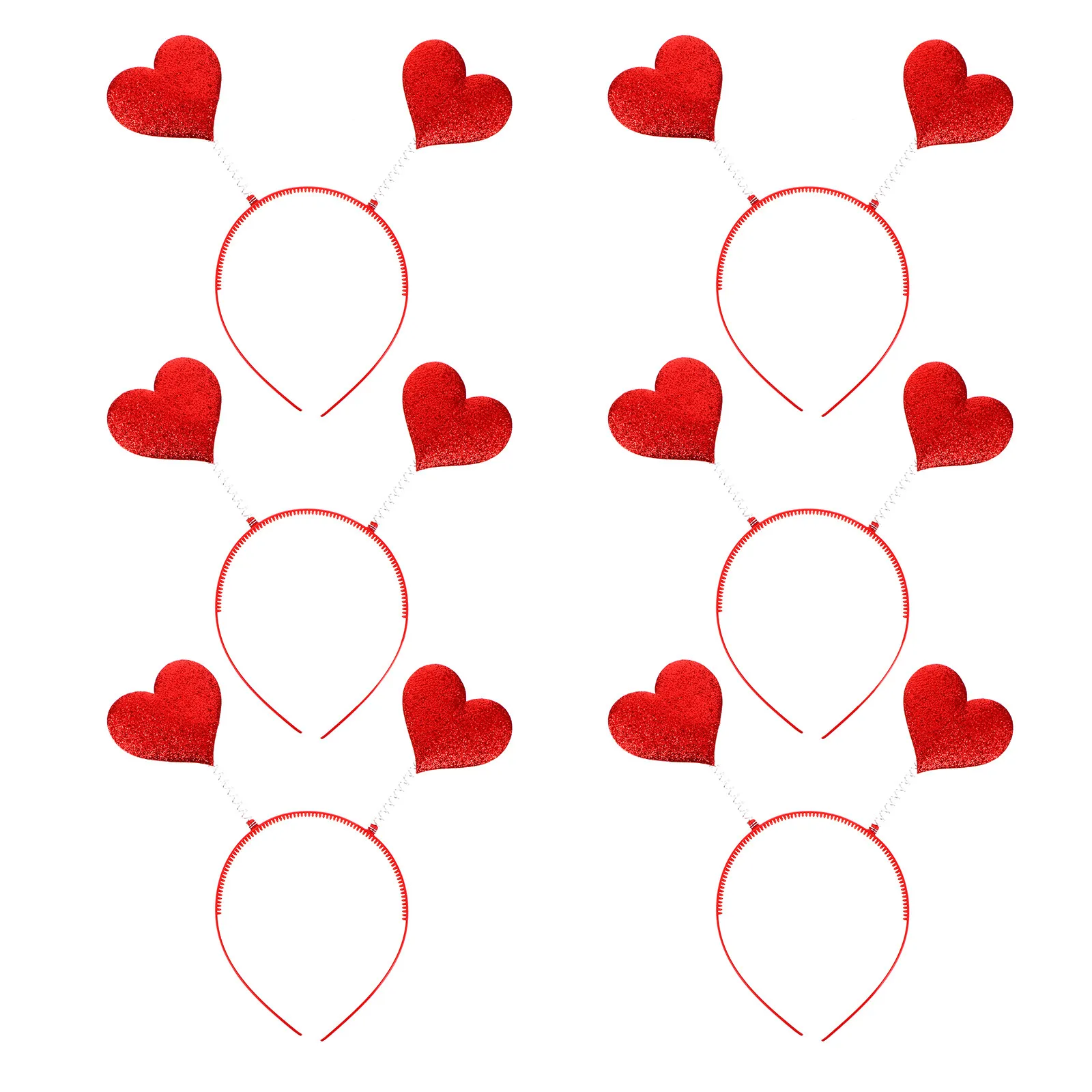 

6 шт. повязок на голову в форме сердца для женщин, ободок для волос в форме сердца, украшение для волос на День святого Валентина, милая легкая и прочная повязка для волос