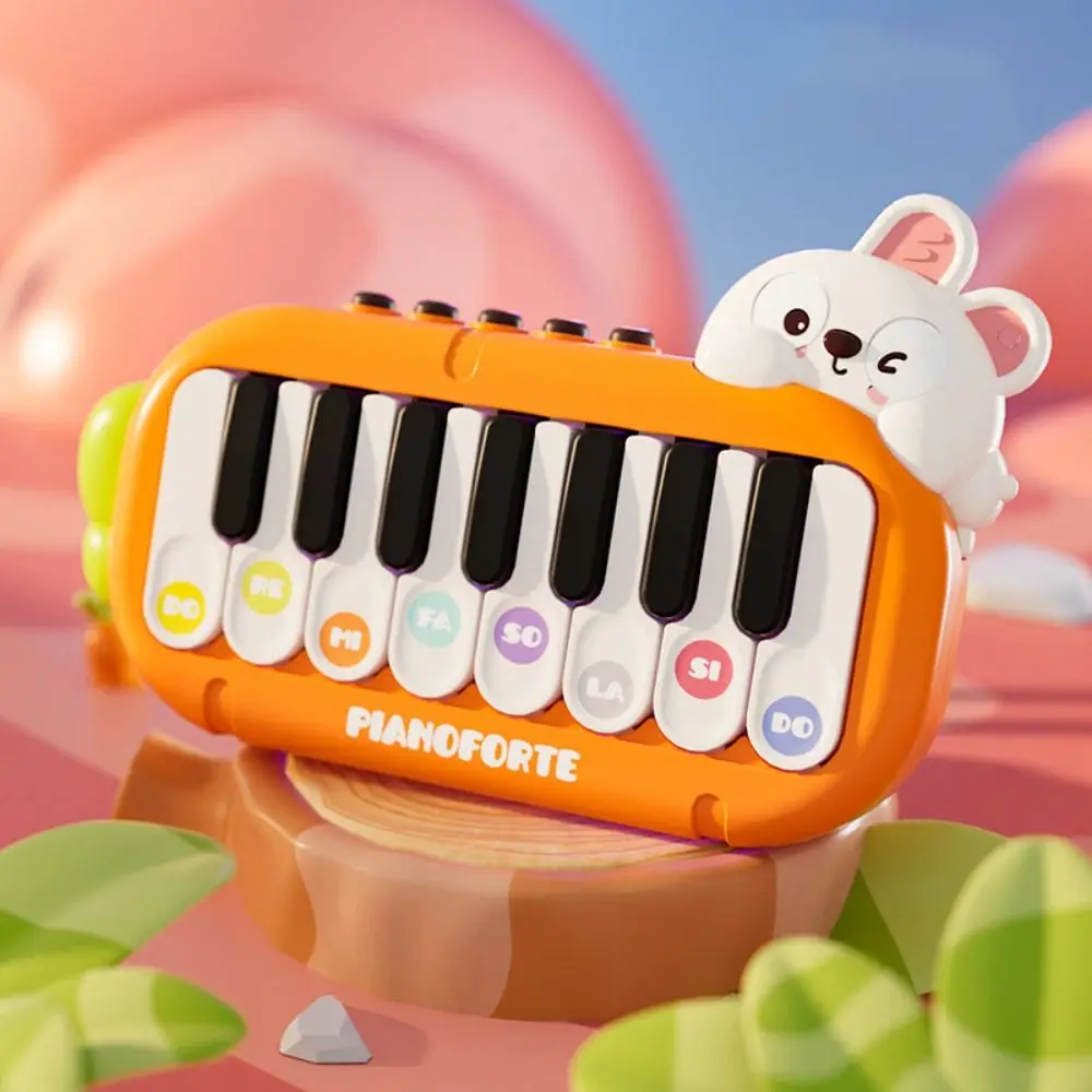 Plastic Kids Electronic Piano Toy Lights Sounds Simulation Pocket Piano Keyboard Toy Learning Multifunctional