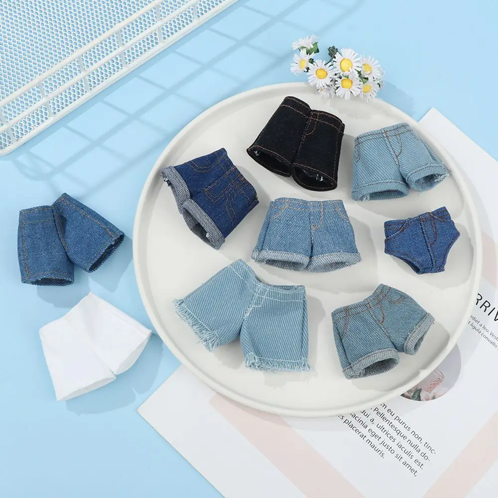 ของเล่นเด็ก 11.5 "1/6 ตุ๊กตา BJD ดอกไม้กางเกงยีนส์เสื้อผ้าอุปกรณ์เสริมหนังกางเกงกางเกงขาสั้นตุ๊กตากางเกง