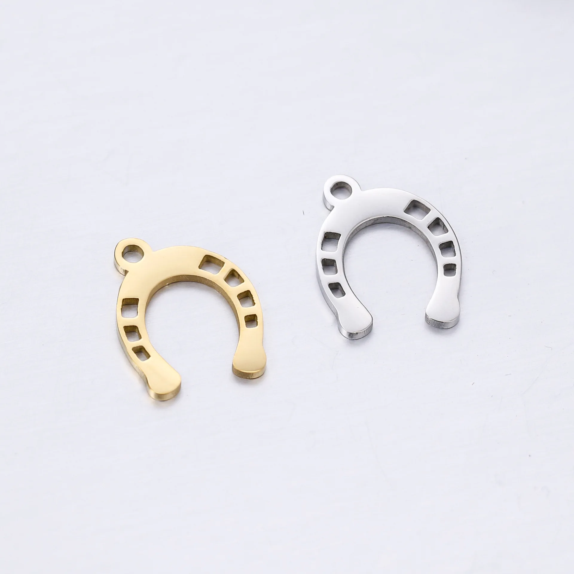 5pcs/Lot Stainless Steel Pendant of U-shaped Horseshoe Charms forEarrings Necklace Bracelet Making Jewelry Accessorie Supplies