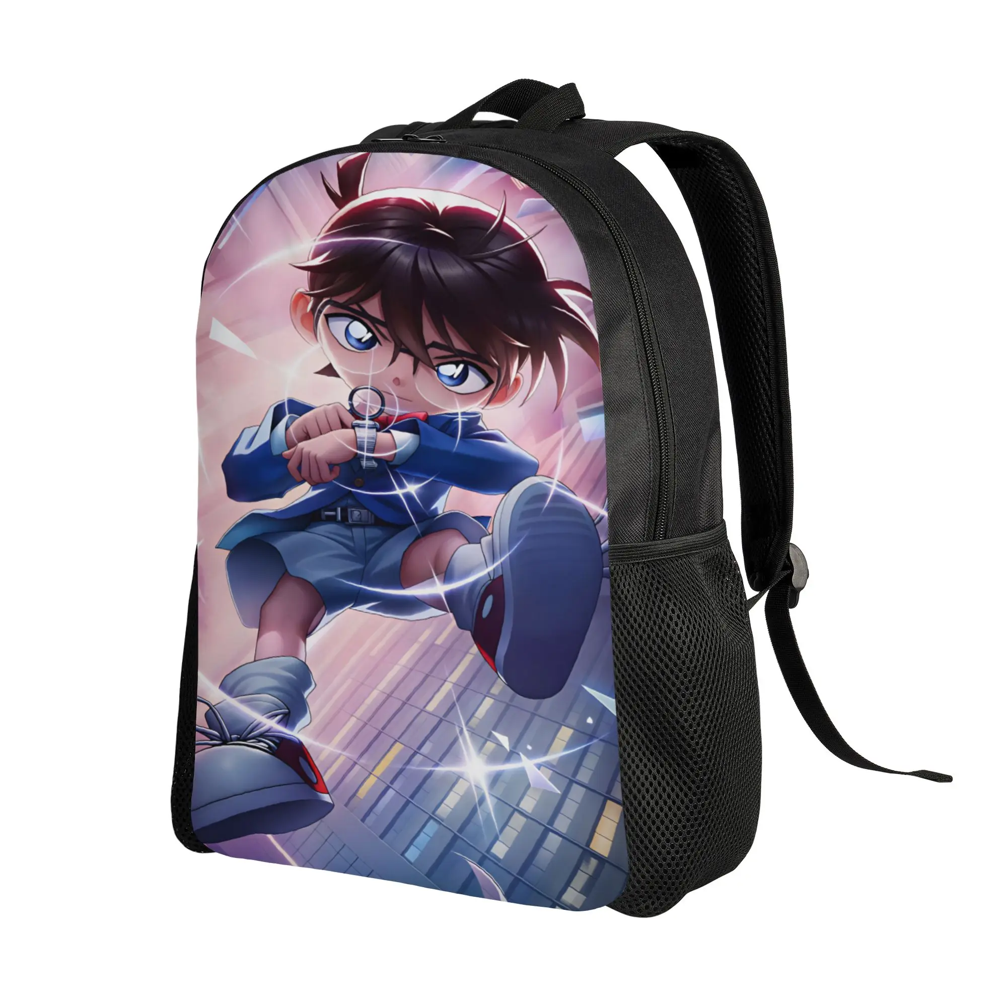 Detectives Conans Backpack Male  Soft Backpacks Polyester Funny High School Bags Travel High Quality Rucksack