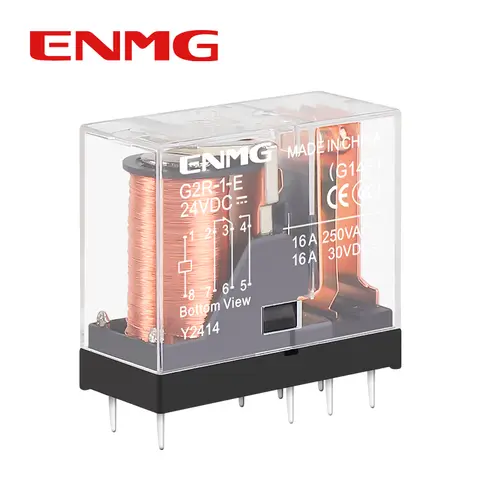 ENMG G2R-1-E / G2R-2 Miniature Low-Power Relay - 5V/12V/24VDC,Solder Terminals (5-Pin/8-Pin) Shock-Resistant Nickel-Plated Alloy