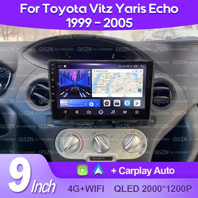 QSZN For Toyota VITZ YARIS ECHO 1999-2005 Android 13 Car Radio