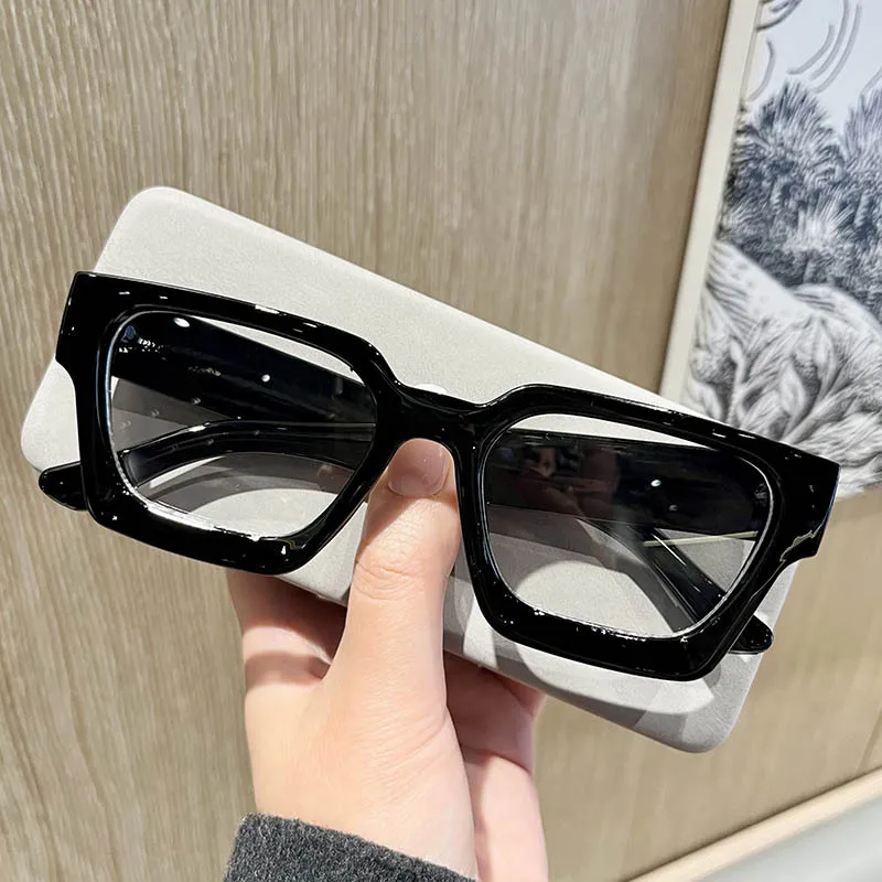 Fashion Colorful Transparent Thick Glasses Trendy Square Big Women Glasses Frames Female Grade Women\'s Eyeglasses With Frame