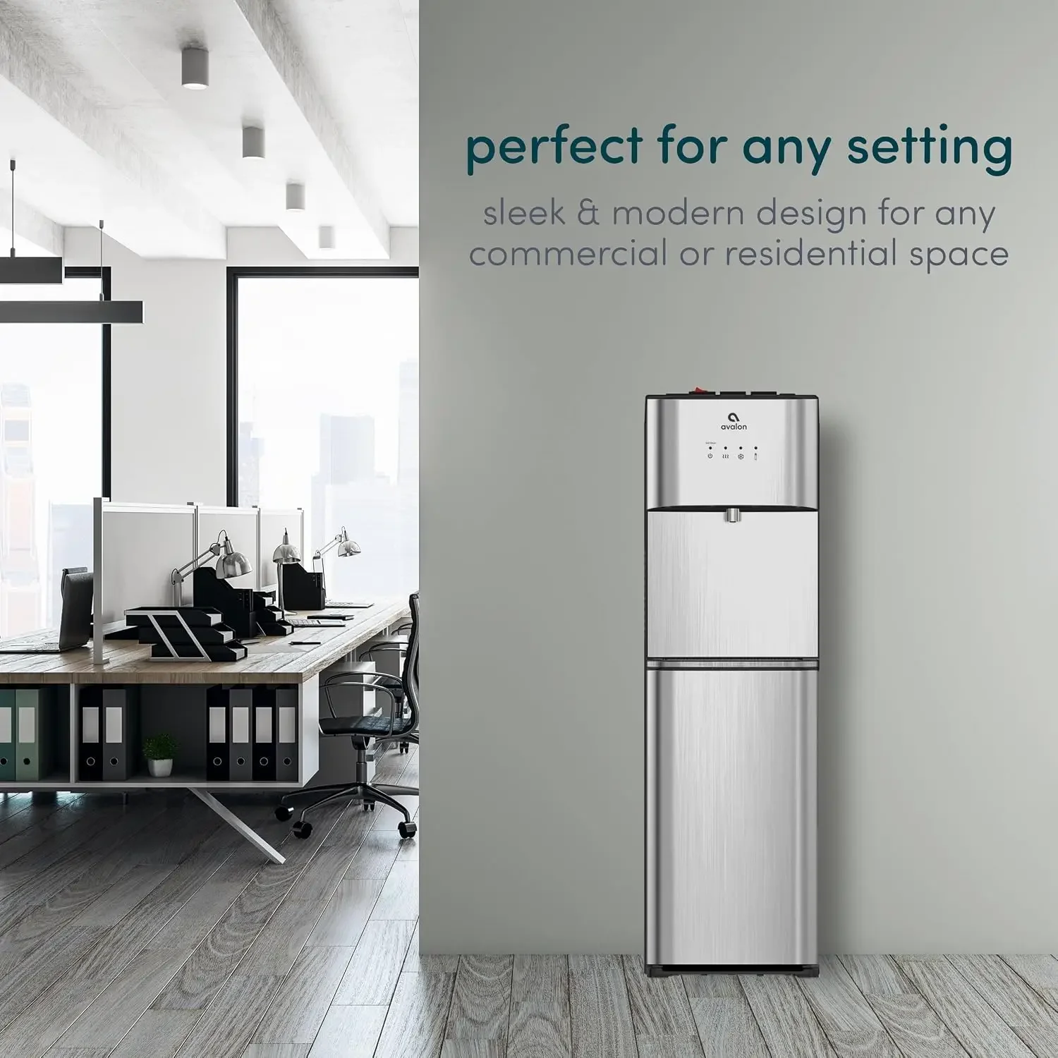 Self Cleaning Bottom Loading Water Cooler Water Dispenser | 3 Temperature Settings - Cold, Hot, & Room temps. Durable