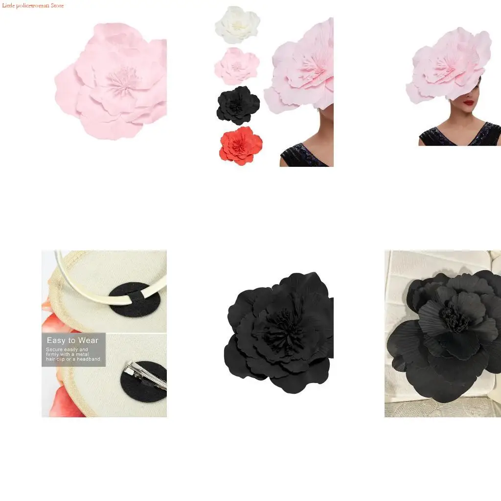 

F92D Large Flower Hats For Women Large Flower Headband Costume Headpiece Flower Fascinator Headband Flower Fascinator Hat