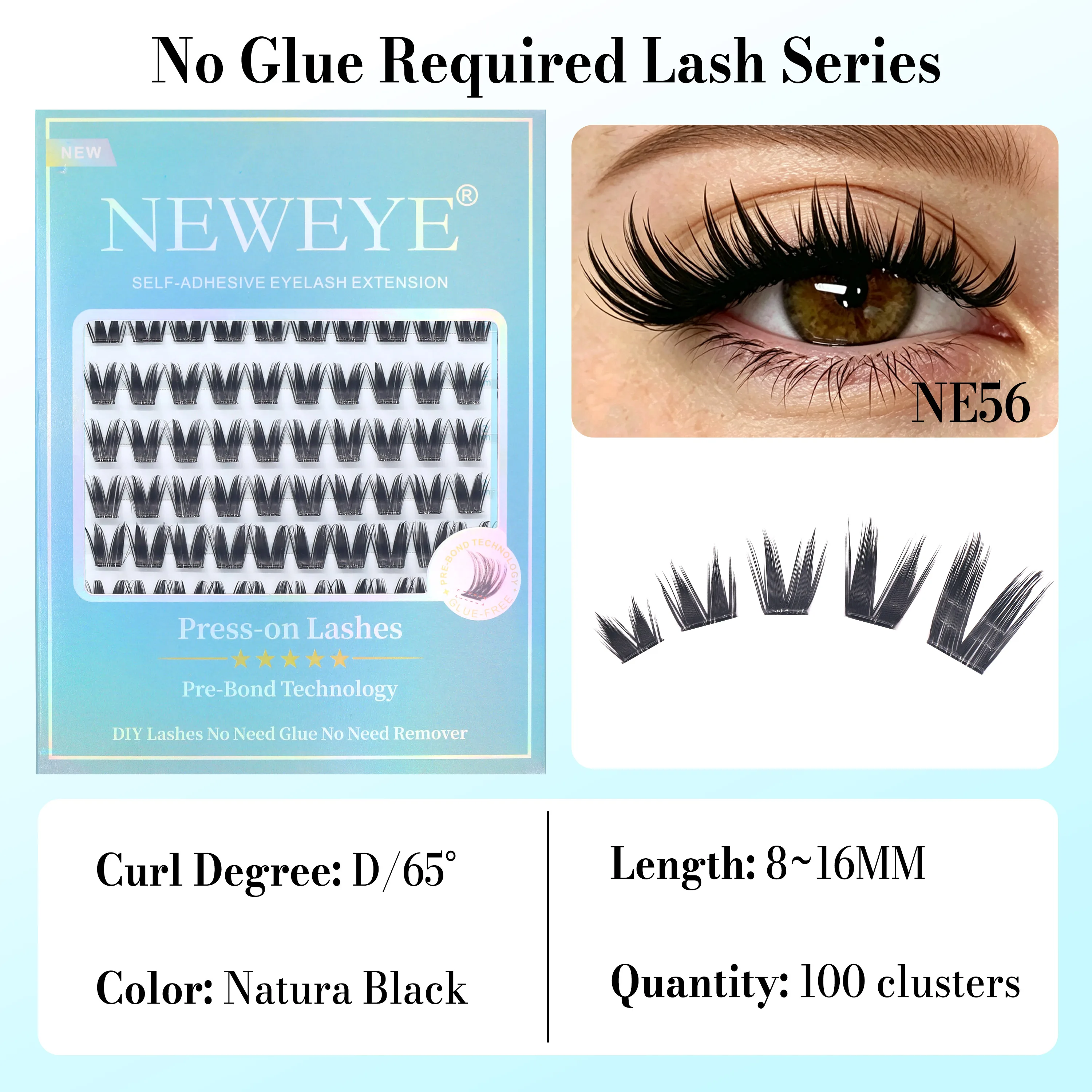 Eyelash Extension For Big Eyes - 100 stuks grote capaciteit cat eye
