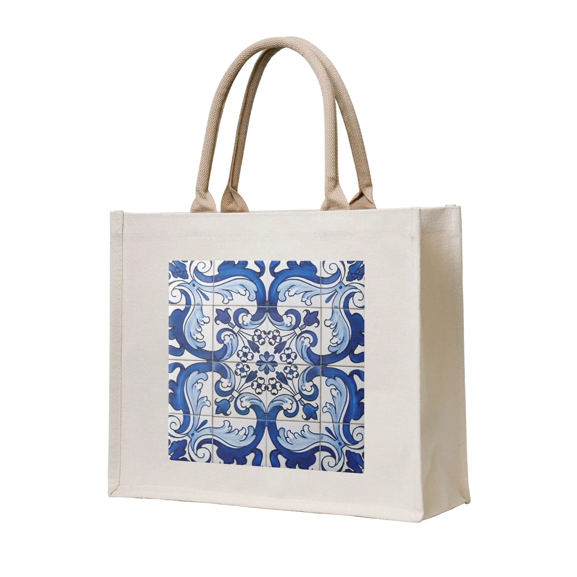 

Сумка-шоппер Azulejo Lisbon Azulejos Lisboa, холщовая, складная, для женщин, на плечо, дорожная сумка