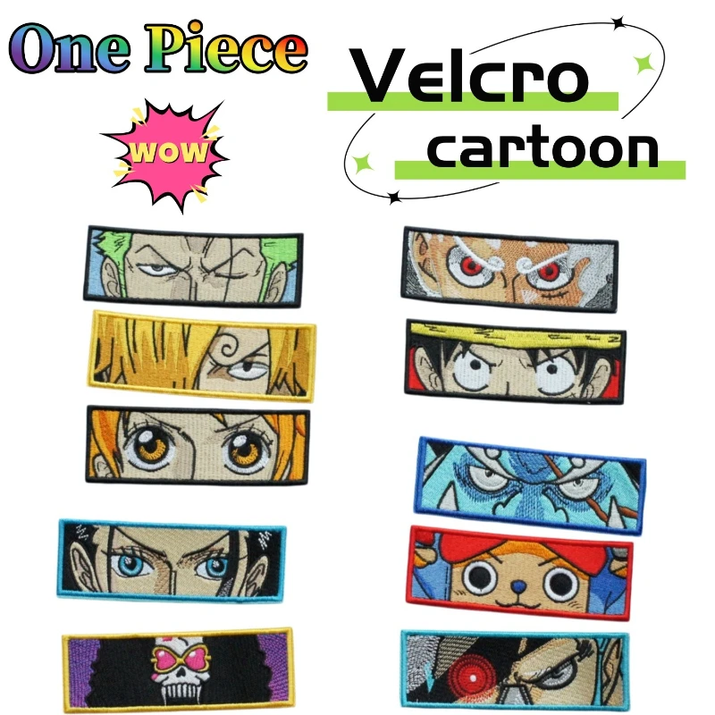 Parche de One Piece con Luffy, Nika, Chopper, Nami, Red-Haired y Zoro, parche de tela bordado de dibujos animados, estilo para coser y planchar