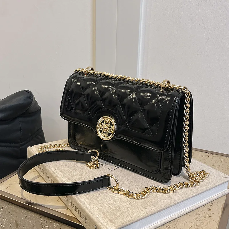2025, leichte Luxus-Designer-Tasche für Damen – kleine quadratische Umhängetasche mit glänzender Stickerei und Kette