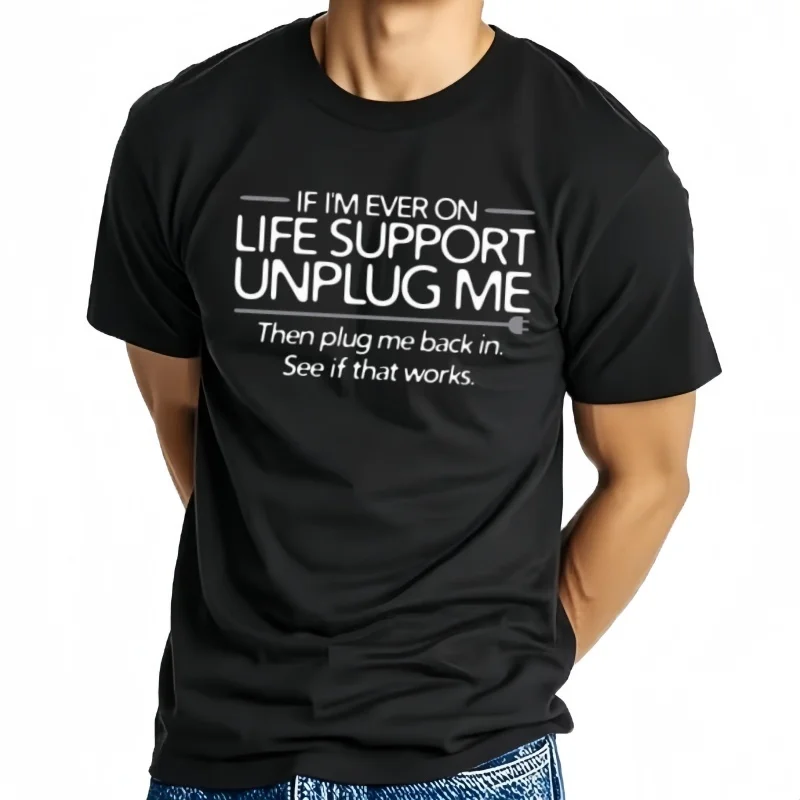 Camiseta divertida hilada con anillo super suave, novedad gráfica de Humor sarcástico, soporte de vida, camiseta infor