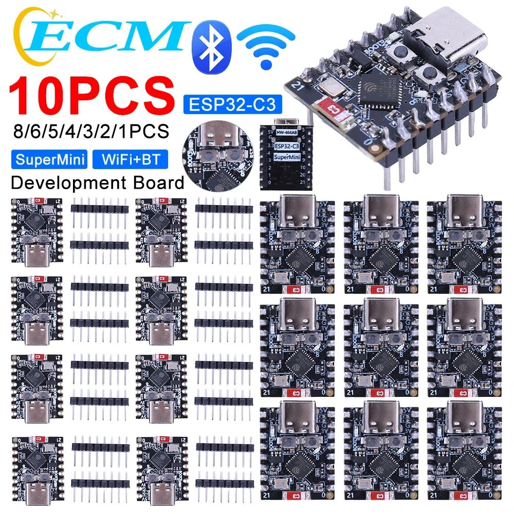 1-10PCS ESP32-C3 Development Board ESP32 C3 SuperMini WiFi Bluetooth-Compatible Module CORE Boards IOT Modules for Arduino