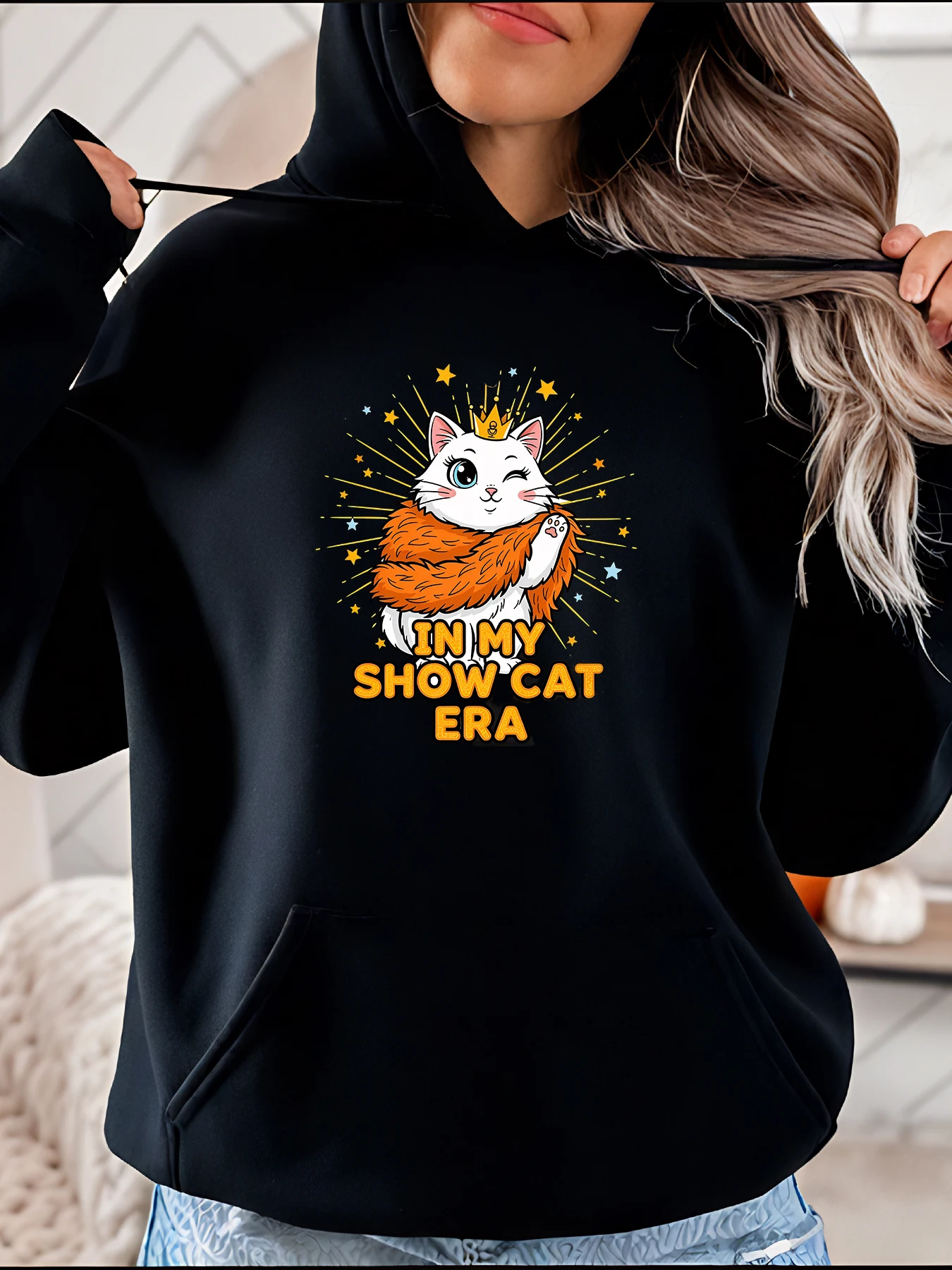 

Толстовка с капюшоном Cat Lover In My Show Cat Era с принтом, женская модная повседневная толстовка, осенне-зимняя одежда 280