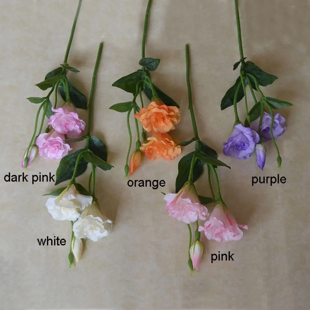 لمسة حقيقية زهور Lisianthus الاصطناعية زهور الحرير نابض بالحياة وهمية زهرة Eustoma لوازم الحفلات باقة الزفاف #5