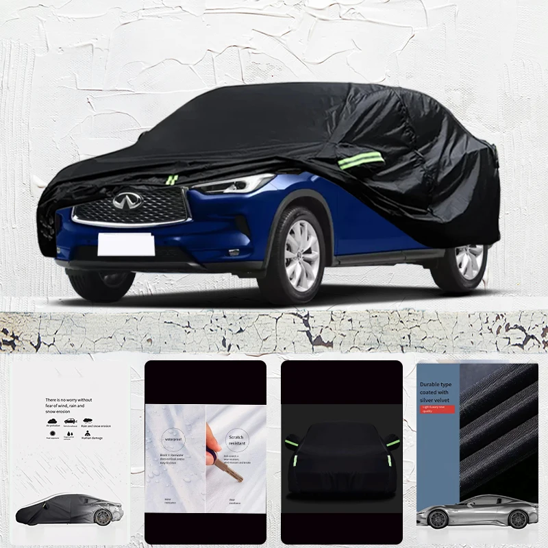 

For infiniti qx50 fit Outdoor Protection Full Car Covers Snow Cover Sunshade Waterproof Dustproof Exterior Car cover Black