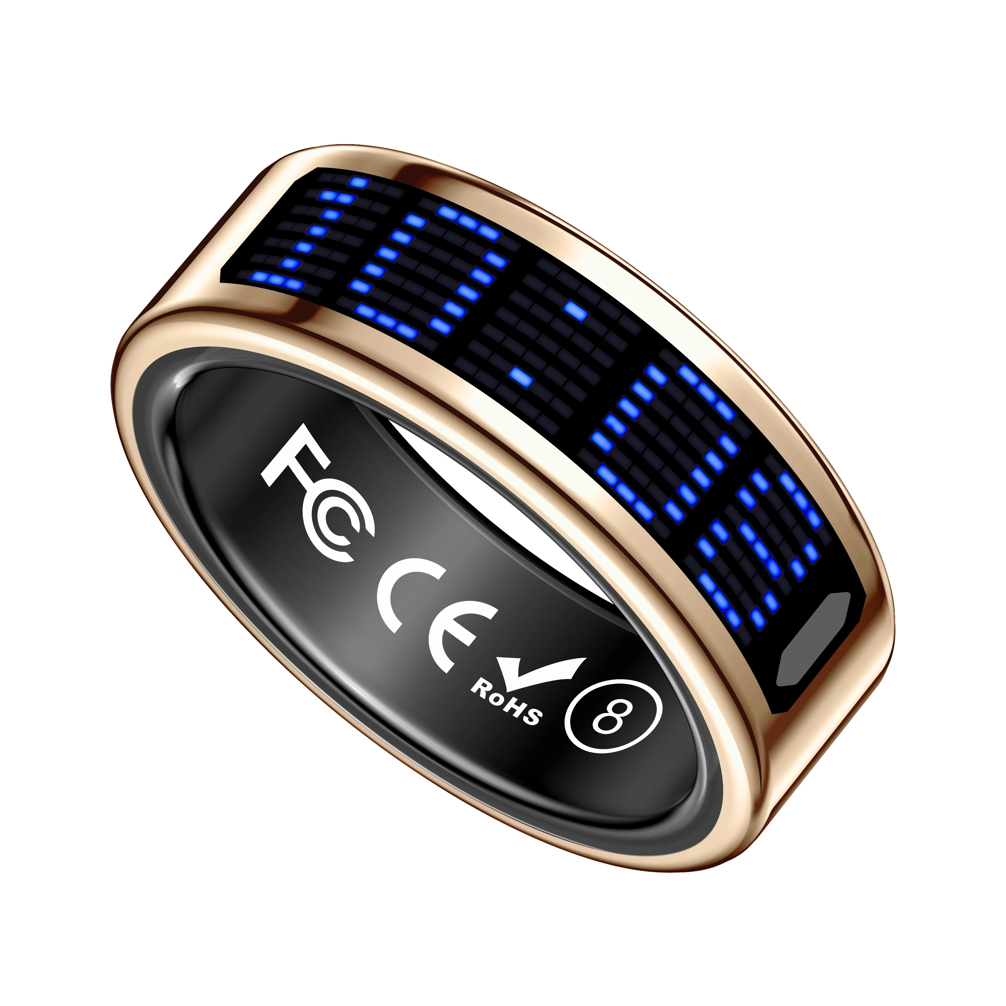 Anello intelligente in acciaio inossidabile con touch screen per il controllo dei gesti Monitoraggio della salute e del fitness Monitoraggio del sonno Controllo dell'app Android