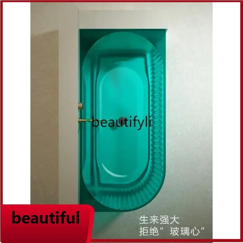 YL    Transparent resin bathtub Free-standing large-capacity double bathtub against the wall
