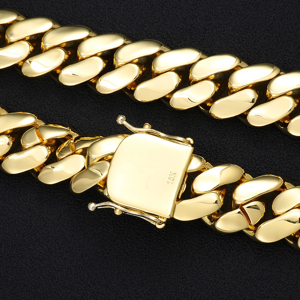 ESKEEM 18K Gold Plated Miami C - Men'S Fashion Gold Chain review and price
