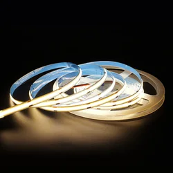 High Brightness 480leds/M 8mm Ra95 12v 24v Cob Led Strip Flexible Can Be Cut Eyecare Self-Adhesive Led Strip Light